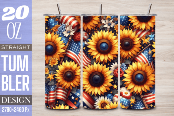 4th of July Sunflowers 20 Oz Tumbler PNG: A Guide to Festive Sublimation Design