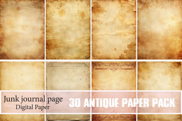 Antique Paper Pack Junk Journal: A Vintage Design Asset