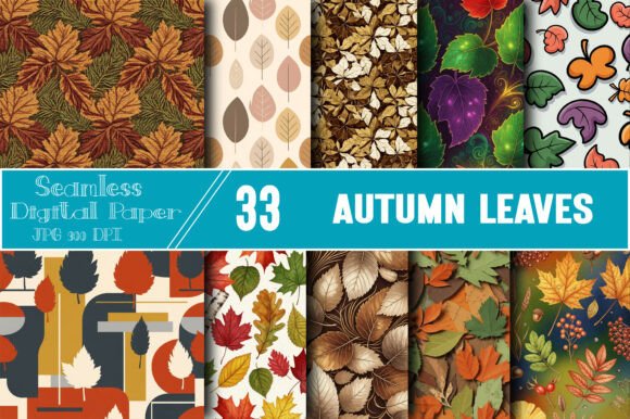 Autumn Leaves Seamless Patterns for Design