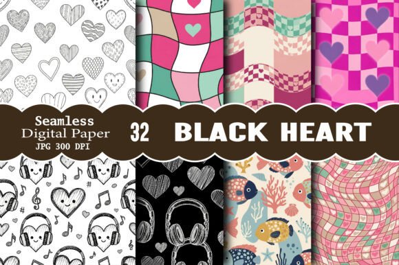Black Heart Seamless Pattern: A Versatile Design Asset