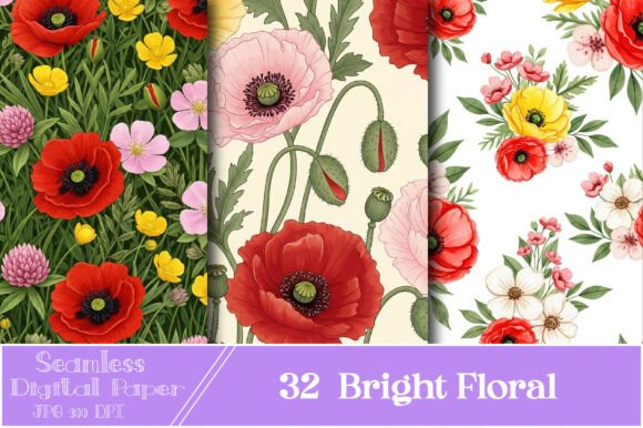 Bright Floral Digital Seamless Pattern Guide