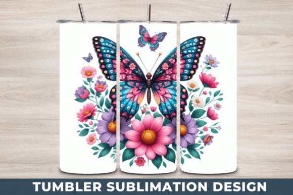 Butterfly Flowers Sublimation Tumbler: Bringing Nature to Your Drinkware