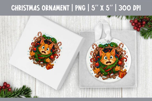 Cat Tangled in Garland Ornament PNG: A Design Evaluation