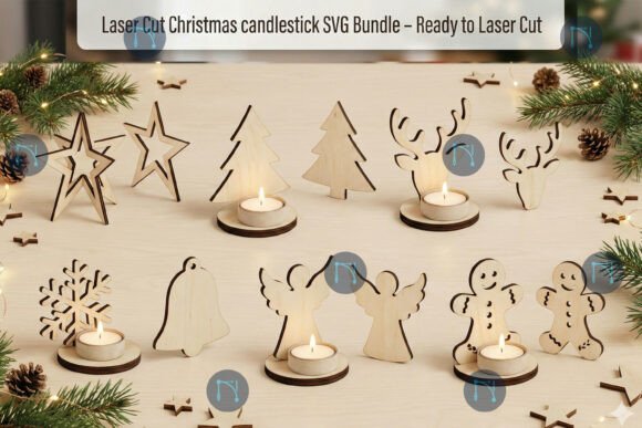 Christmas Candlestick SVG Bundle