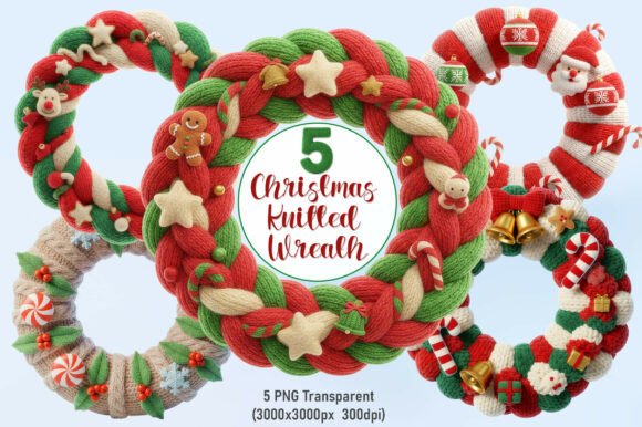 Christmas Knitted Wreath 1: A Practical Asset for Holiday Creative Workflows