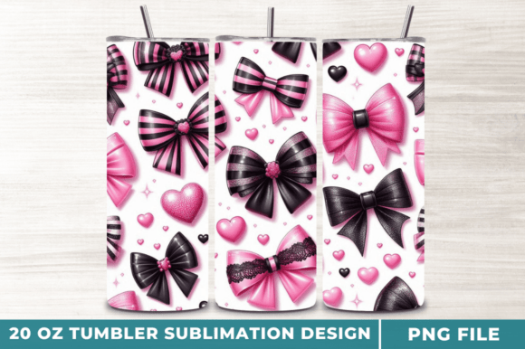 Coquette Pink Heart 20 Oz Tumbler Wraps