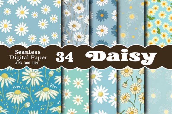 Daisy Seamless Pattern – Hand Drawn