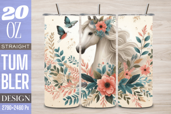Elevating Drinkware Design: The Rise of Floral Horse Flowers 20 Oz Tumbler Wraps in the Creator Economy