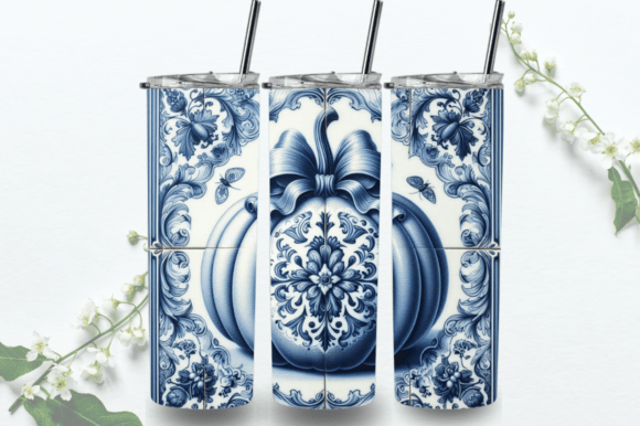 Elevating Fall Sublimation: The Rise of the Elegant Blue Pumpkin Tumbler Wrap