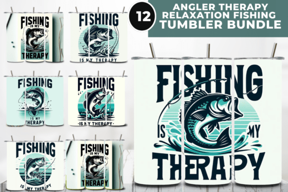 Fishing is My Therapy 20 Oz Tumbler Wrap