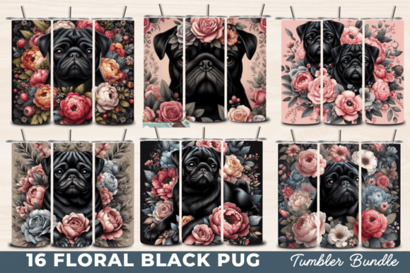 Floral Black Pug 20oz Skinny Tumbler PNG: A Guide to Custom Drinkware Design