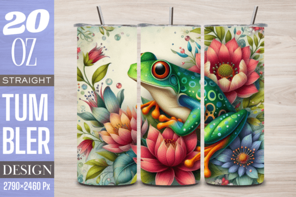 Floral Fantasy Frog 20 Oz Tumbler Wraps: Bringing Nature to Your Drinkware