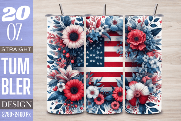 Floral USA Patriotic Flag Skinny Tumbler: A Creative Twist for Your Drinkware