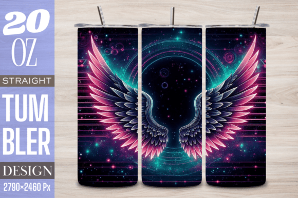 Galactic Neon Wings Skinny Tumbler Wraps