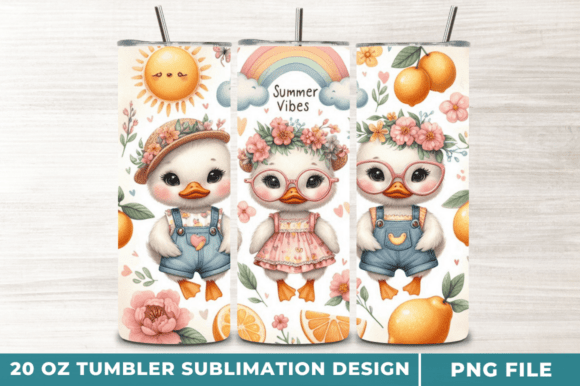 Goose Lemon Summer Skinny Tumbler Wraps