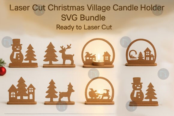 Laser Cut Christmas Village SVG Bundle: Crafting Holiday Magic with Precision