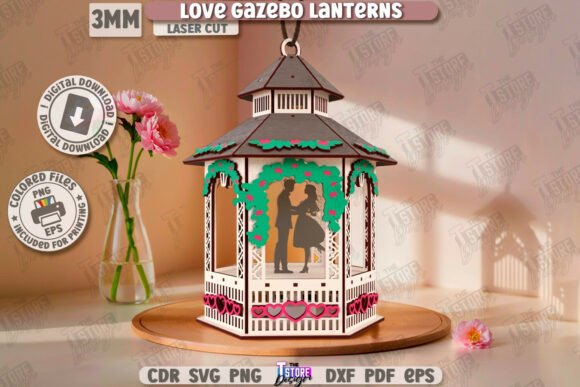 Love Gazebo Lantern Laser Cut Valentine