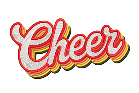 Retro Cheer: Bold Team Spirit Embroidery