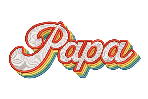 Retro Papa: A Groovy Embroidery Design for Grandfathers