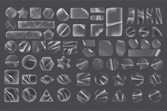 Transparent Wrinkled Stickers SVG Set