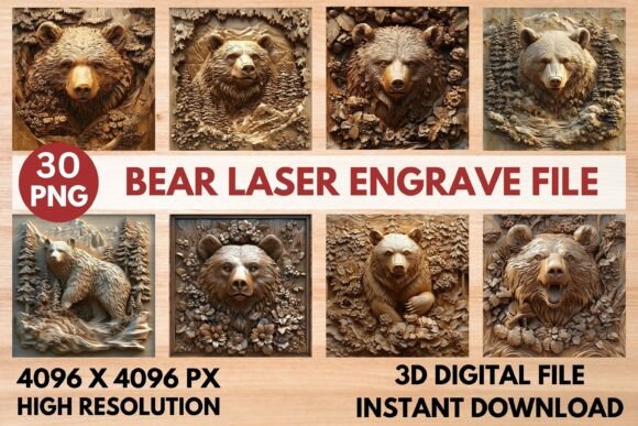 Unlocking Creativity with the Premium Bear Laser Engrave File and 3D PNG Designs