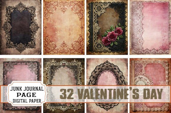 Valentine's Day Junk Journal Pages