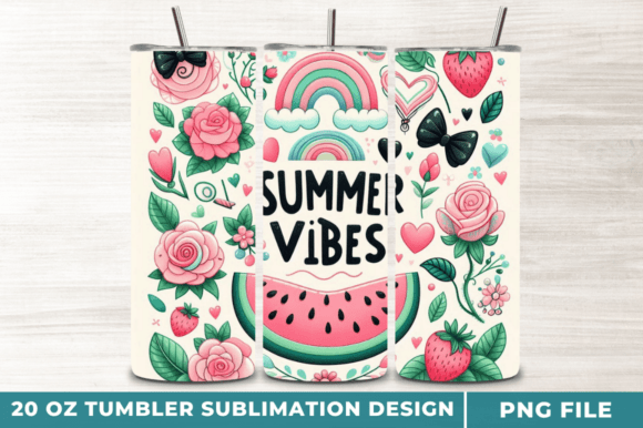 Watermelon Summer PNG 20 Oz Tumbler Wrap